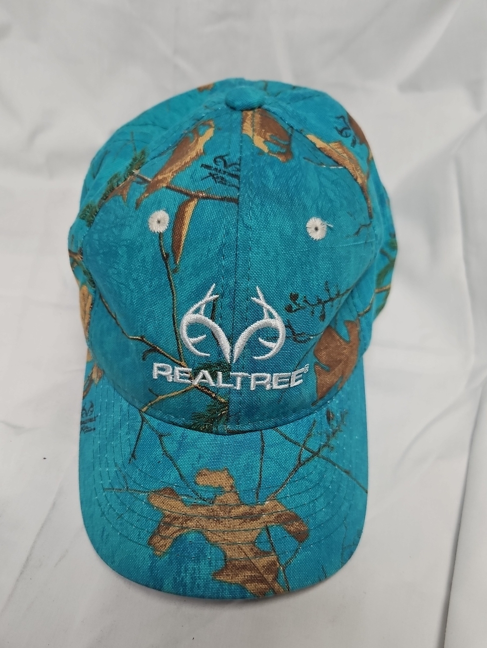 Realtree Teal Camo Hat with Brown Accents
